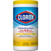Clorox Disinfecting Wipes, Bleach Free Cleaning Wipes, Crisp Lemon, 75 Count (Packaging May Vary)